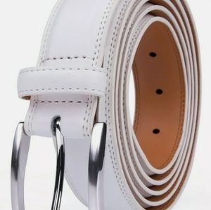 Leather Belt (White) Size 42!
